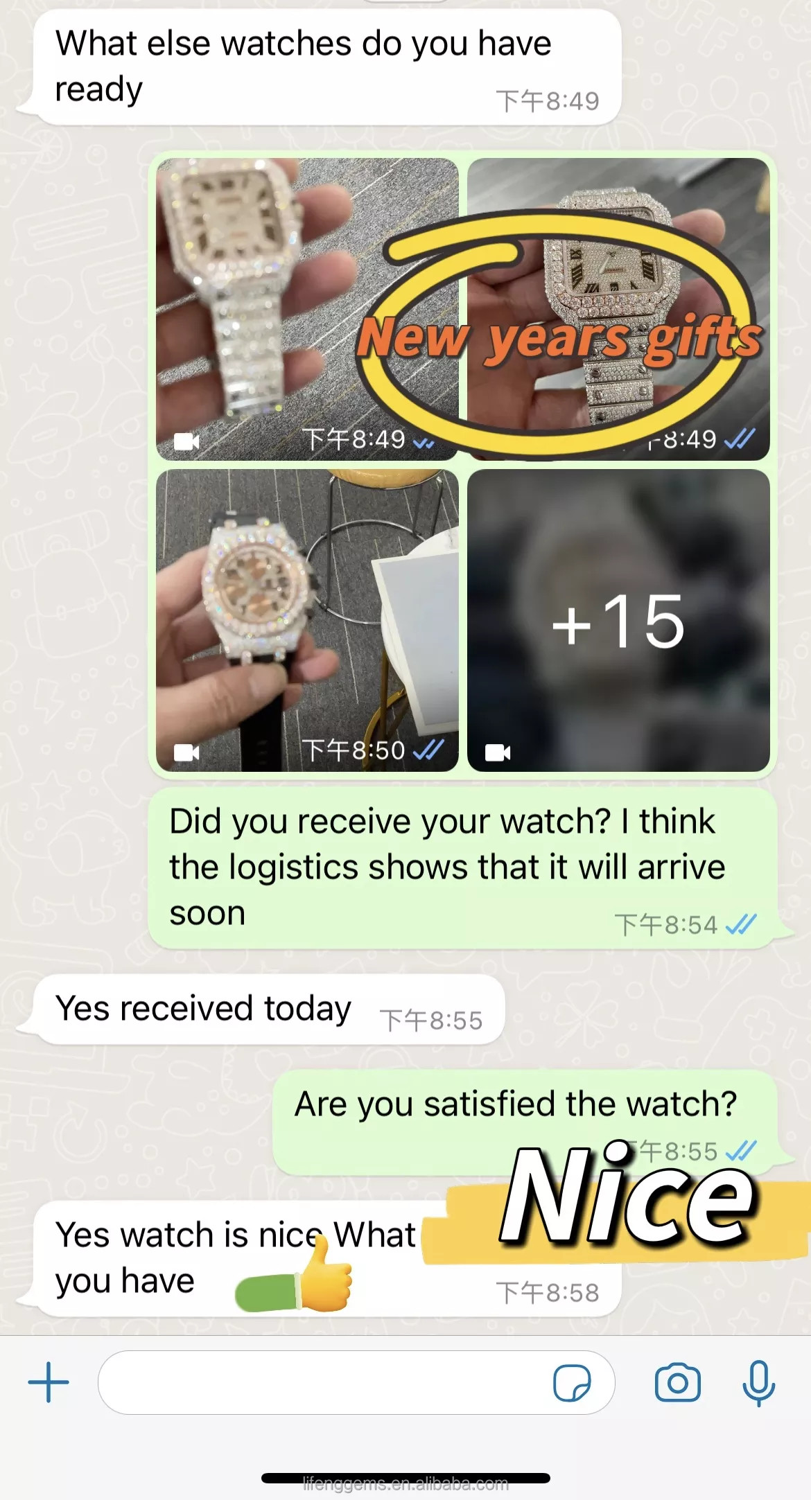 son şirket davası hakkında Premium VVS Dondurulmuş Beyaz Moissanite Elmas Bezel Saat