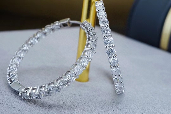 18K Gold Diamond Earrings luxury diamond jewelry for sale hoop earrings with diamonds
