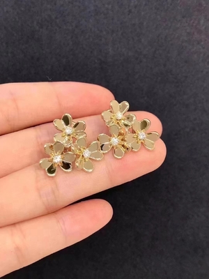 High Polished Natural Jewelry Prong Set Stunning Yellow Gold HK Setting Jewelry Earrings