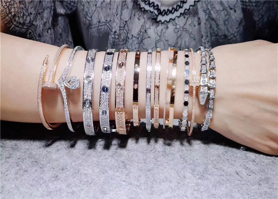 Handmade 18K White Gold Bracelet With Diamonds Customization Available