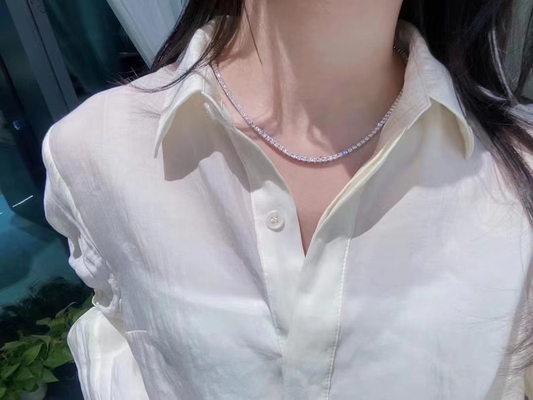 vvs real diamond jewellery fashion jewelry manufacturer china the diamond jewelry factory Diamond Tennis Necklace