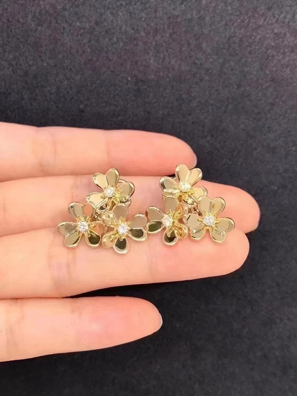 High Polished Natural Jewelry Prong Set Stunning Yellow Gold HK Setting Jewelry Earrings