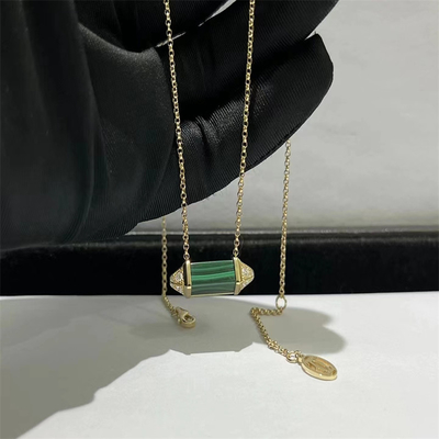 18k Brand Mücevher Özel Mücevher Malakit Elmas Altın Kolye