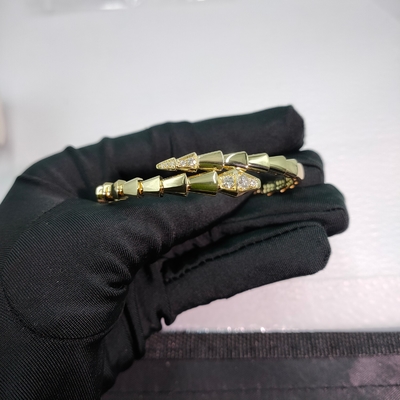 Serpenti Viper Tek sarmal 18 Kt Sarı Altın Bilezik