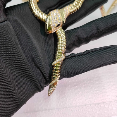 Serpenti 18 Kt Sarı Altın Kolye Set Demi Pavé Elmaslar ve Siyah Onyx Gözler