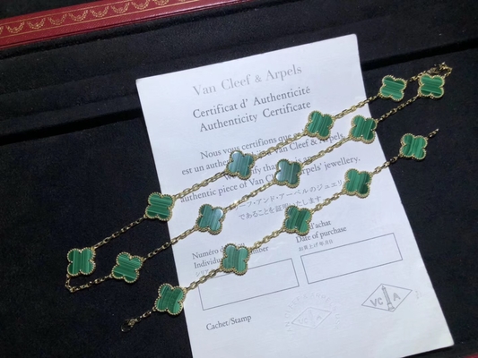 Elegant 18K Altın Custom Brand Vintage Kolye 10 Yeşil Malaşit