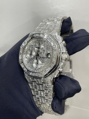 Moissanite Elmas Dondurulmuş Mekanik Adam Saati Toptan Tanınmış Marka Saatleri